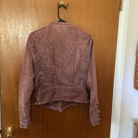 Free People Pink Velvet Motorcycle Jacket - Picture 4 of 4
